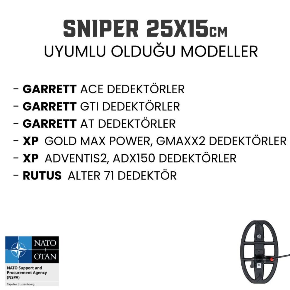 Sniper 6x10''  (15x25 cm) Arama Başlığı VELES Serisi Dedektör Uyumlu