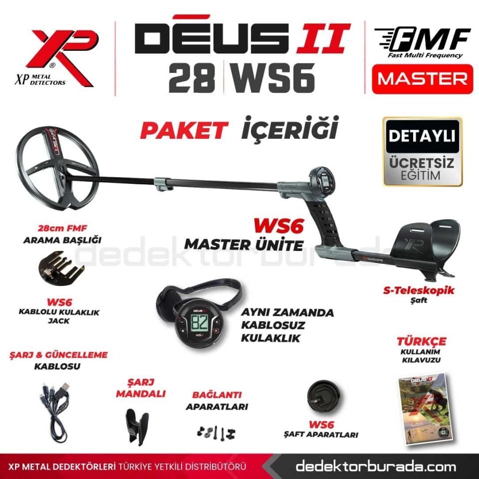 Deus 2 Dedektör - 28cm FMF Başlık, WS6 Master