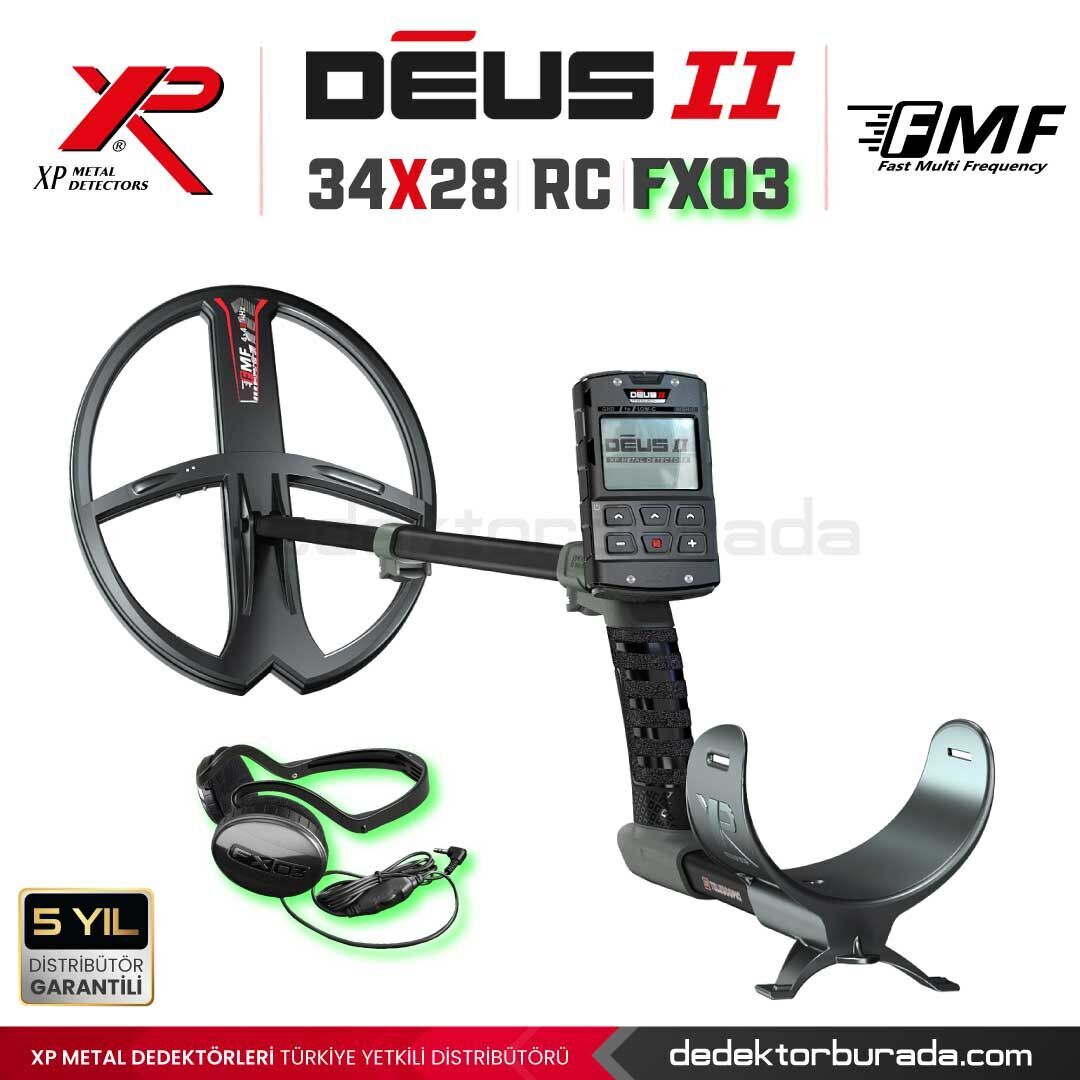 Deus 2 Dedektör - 34x28cm FMF Başlık, Ana Kontrol Ünitesi, FX03 Kulaklık