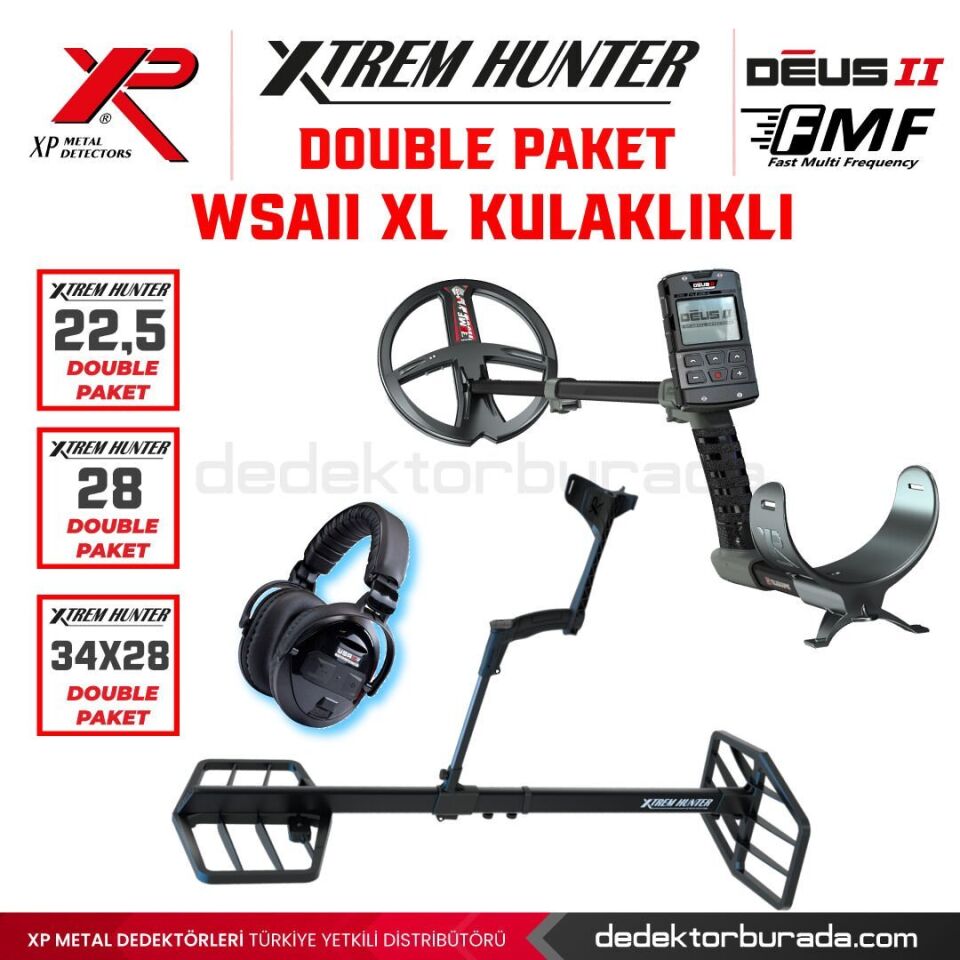 Xtrem Hunter Dedektör - DOUBLE PAKET WSAII XL Kulaklıklı
