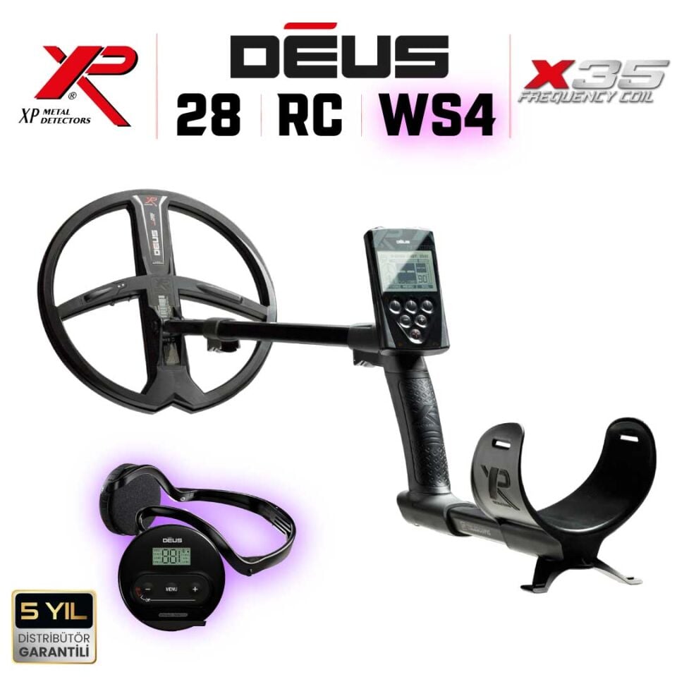 Deus Dedektör - 28cm X35 Başlık, WS4 Kulaklık, Ana Kontrol Ünitesi