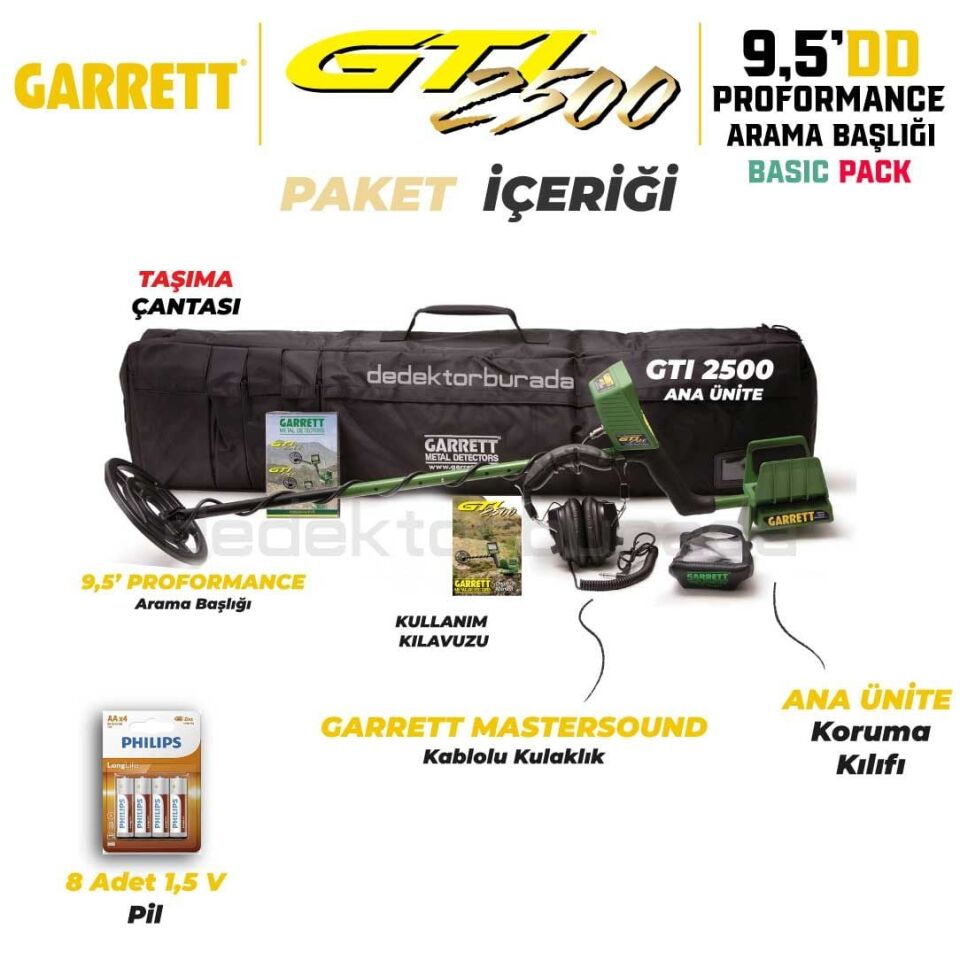 GTI 2500 Dedektör (9,5 inch Başlık)