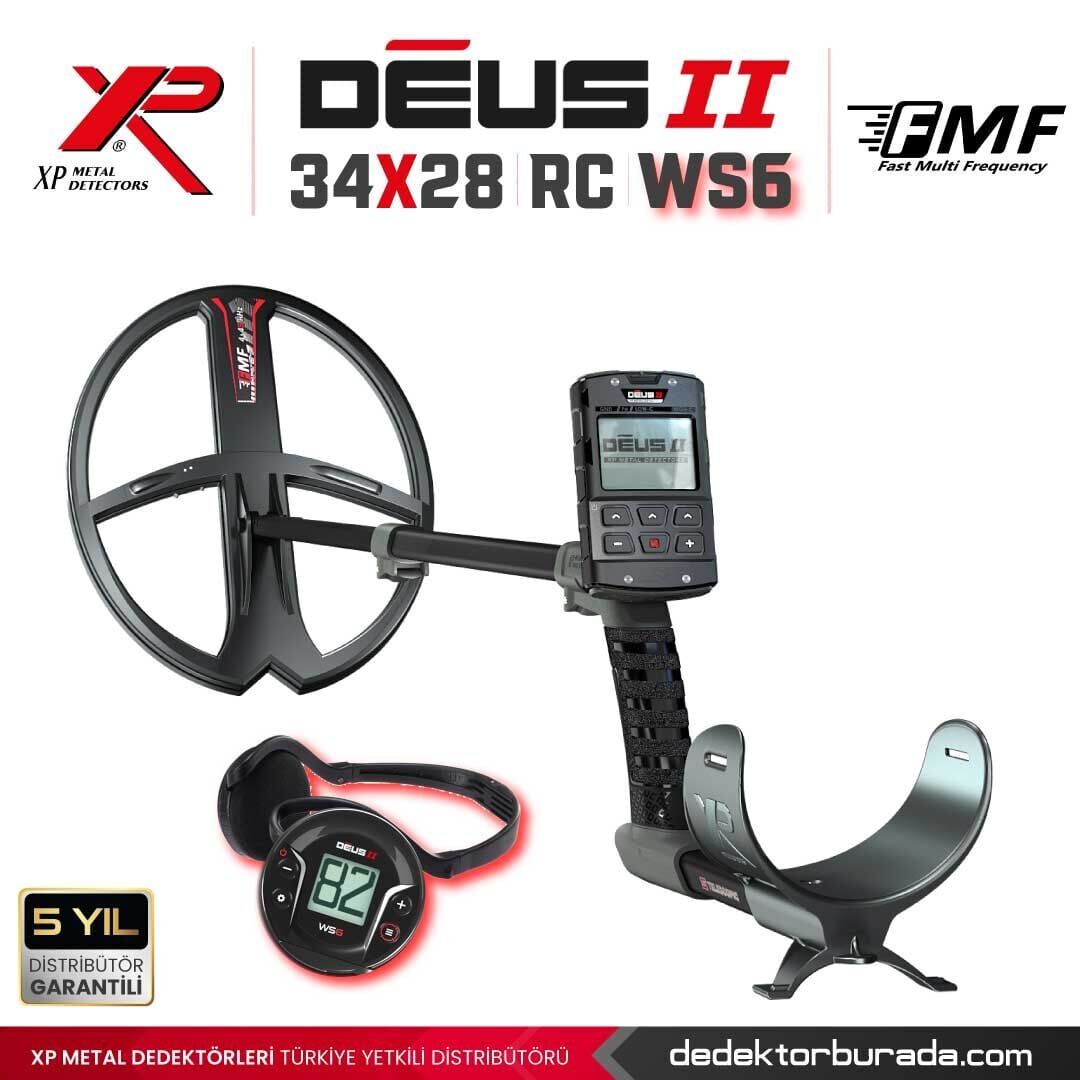 Deus 2 Dedektör - 34x28cm FMF Başlık, WS6 Kulaklık, Ana Kontrol Ünitesi