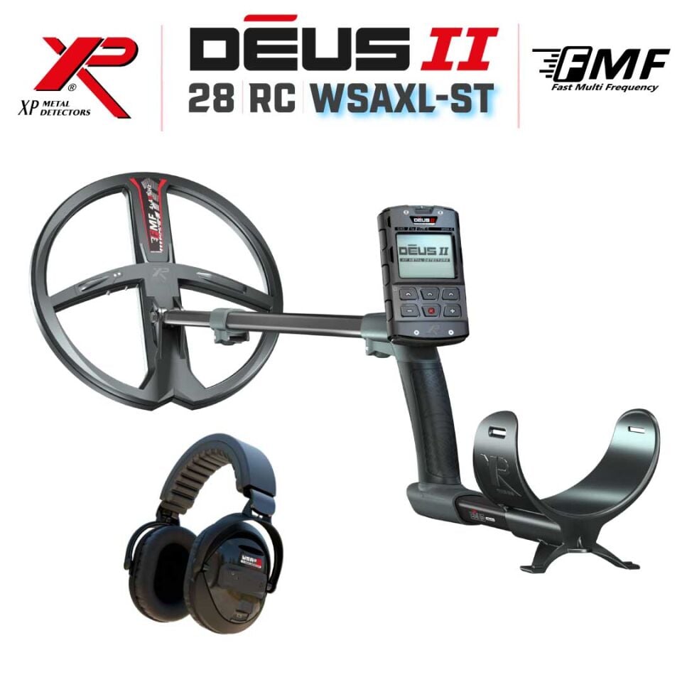 Deus 2 Dedektör - 28cm FMF Başlık, Ana Kontrol Ünitesi, WSAXL ST Kulaklık