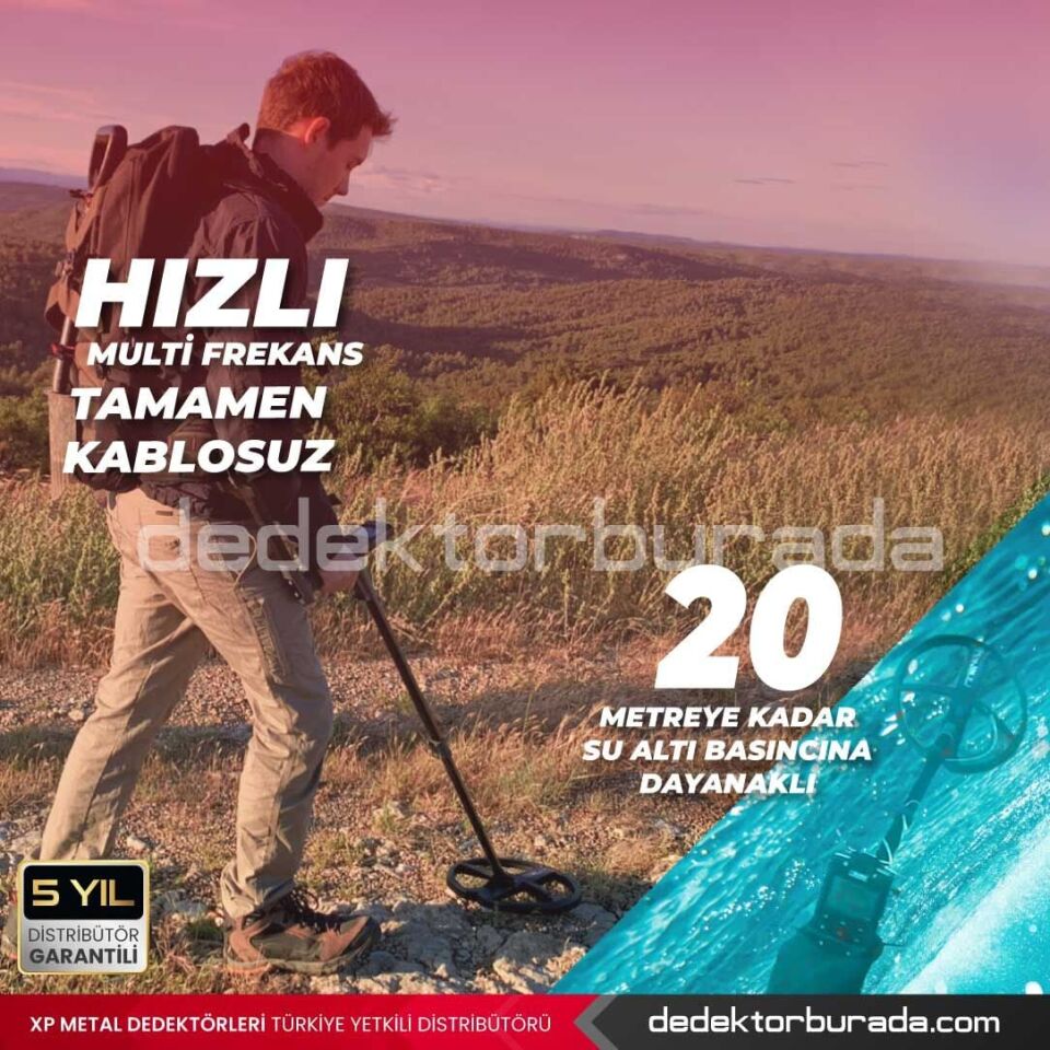 Deus 2 Dedektör - 28cm FMF Başlık, Ana Kontrol Ünitesi, WSA2XL Kulaklık