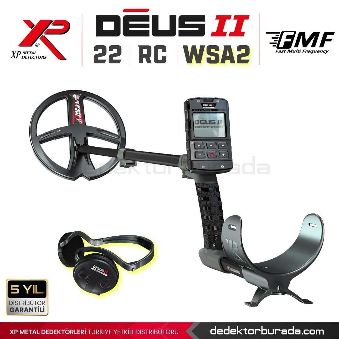 Deus 2 Dedektör - 22,5cm FMF Başlık, Ana Kontrol Ünitesi, WSA2 Kulaklık