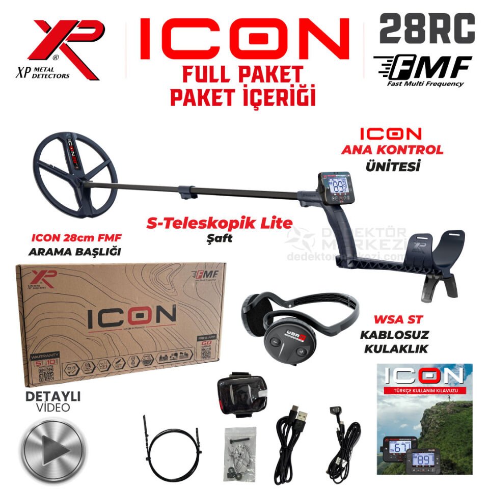 XP ICON Dedektör – FULL Paket WSA ST Kulaklık