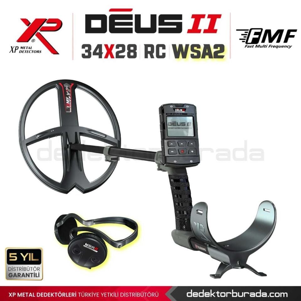 Deus 2 Dedektör - 34x28cm FMF Başlık, Ana Kontrol Ünitesi, WSA2 Kulaklık