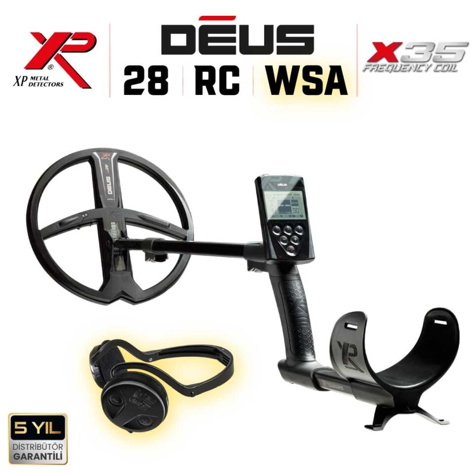 DEUS Dedektör - 28cm X35 Başlık, Ana Kontrol Ünitesi (RC), WSAUDIO Kulaklık - FULL PAKET