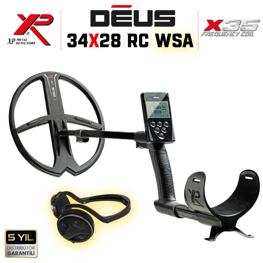 DEUS Dedektör - 34x28cm X35 Başlık, Ana Kontrol Ünitesi (RC), WSAUDIO Kulaklık - FULL PAKET