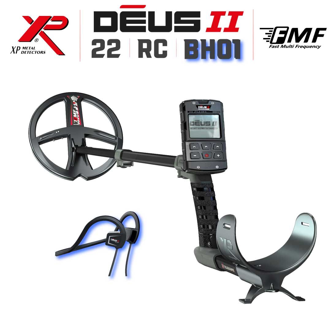 DEUS 2 Dedektör  - 22,5cm FMF Başlık, Ana Kontrol Ünitesi (RC), BH-01 Kablolu Su Geçirmez Kulaklık
