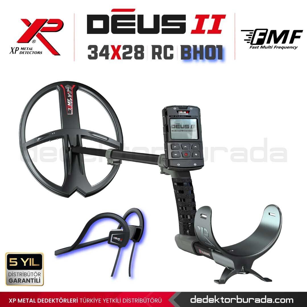 DEUS 2 Dedektör - 34x28cm FMF Başlık, Ana Kontrol Ünitesi (RC), BH-01 Kablolu Su Geçirmez Kulaklık