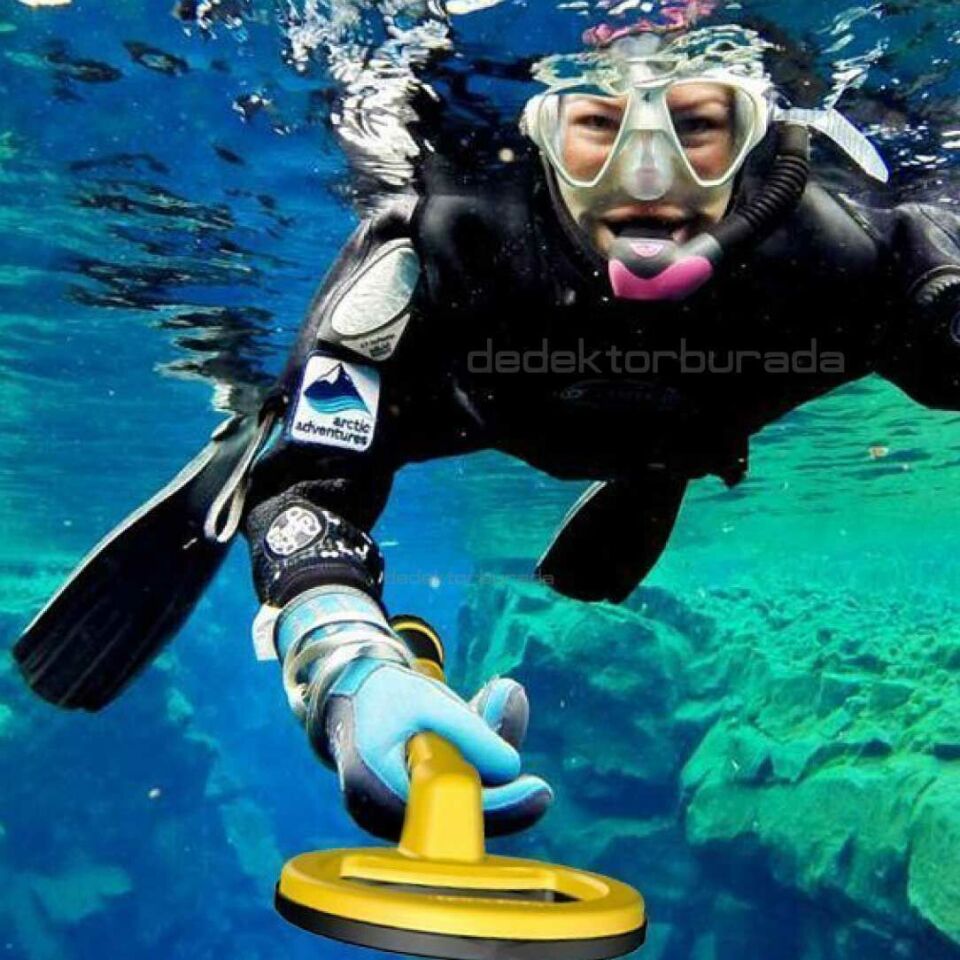 PulseDive Su Altı Dedektörü&Sahil Arama Dedektörü - Büyük Arama Başlıklı 20cm - Sarı