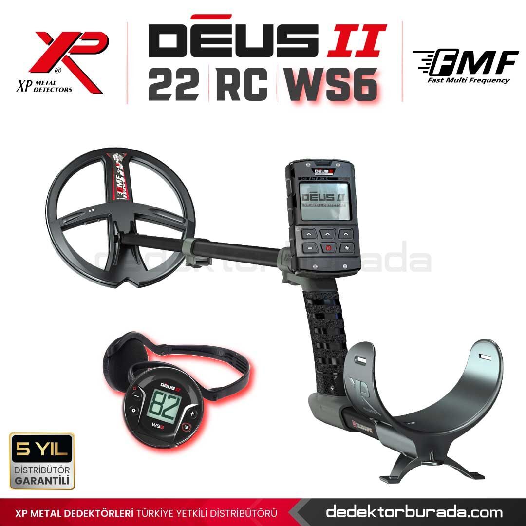 Deus 2 Dedektör - 22,5cm FMF Başlık, WS6 Kulaklık, Ana Kontrol Ünitesi