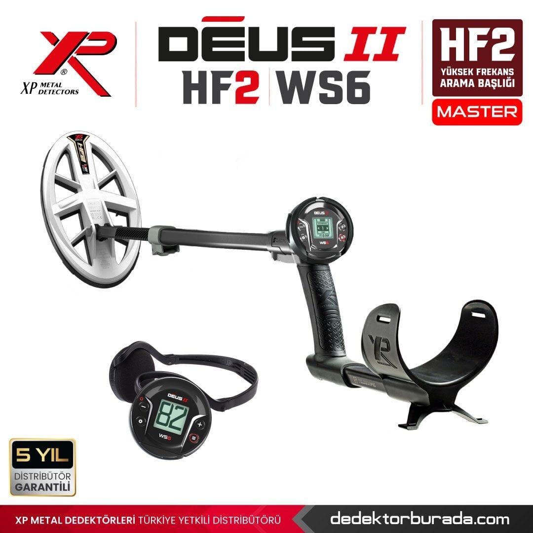Deus 2 GOLD Dedektör - 24x13cm HF2 Başlık, WS6 Master