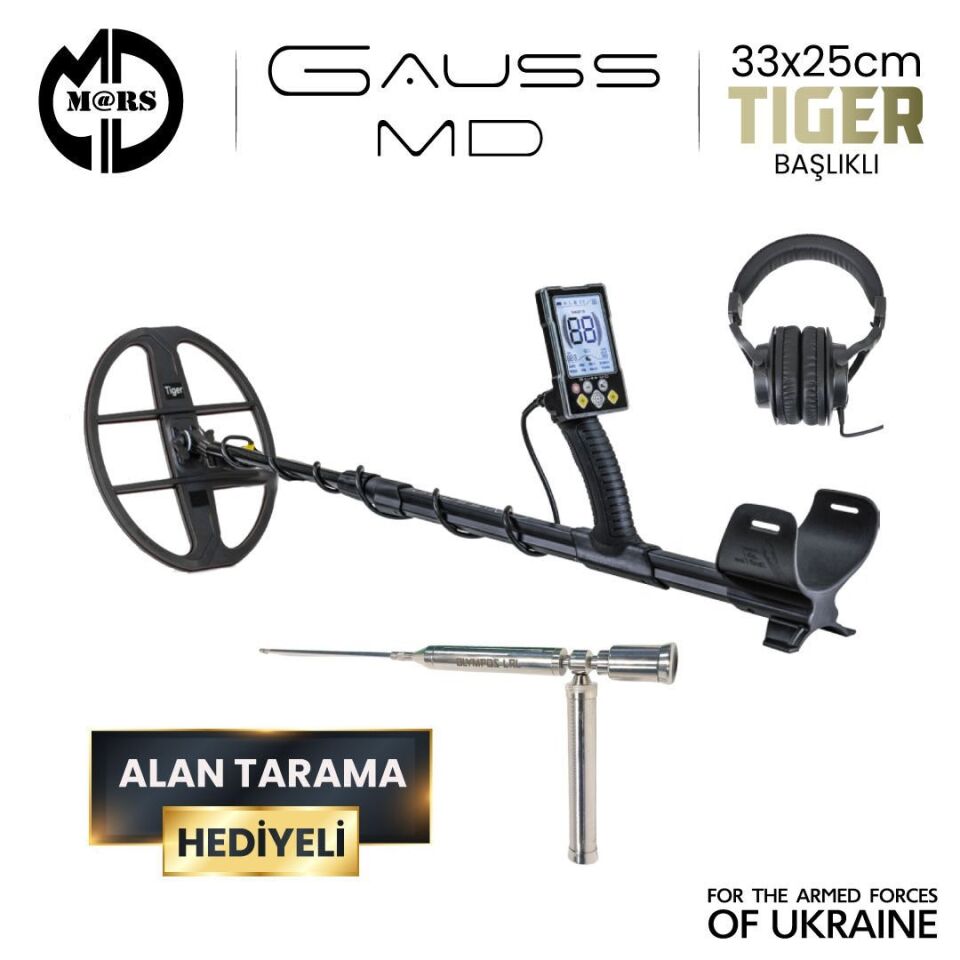 GAUSS MD Dedektör – TIGER 33x25,5cm Başlık + Kulaklık