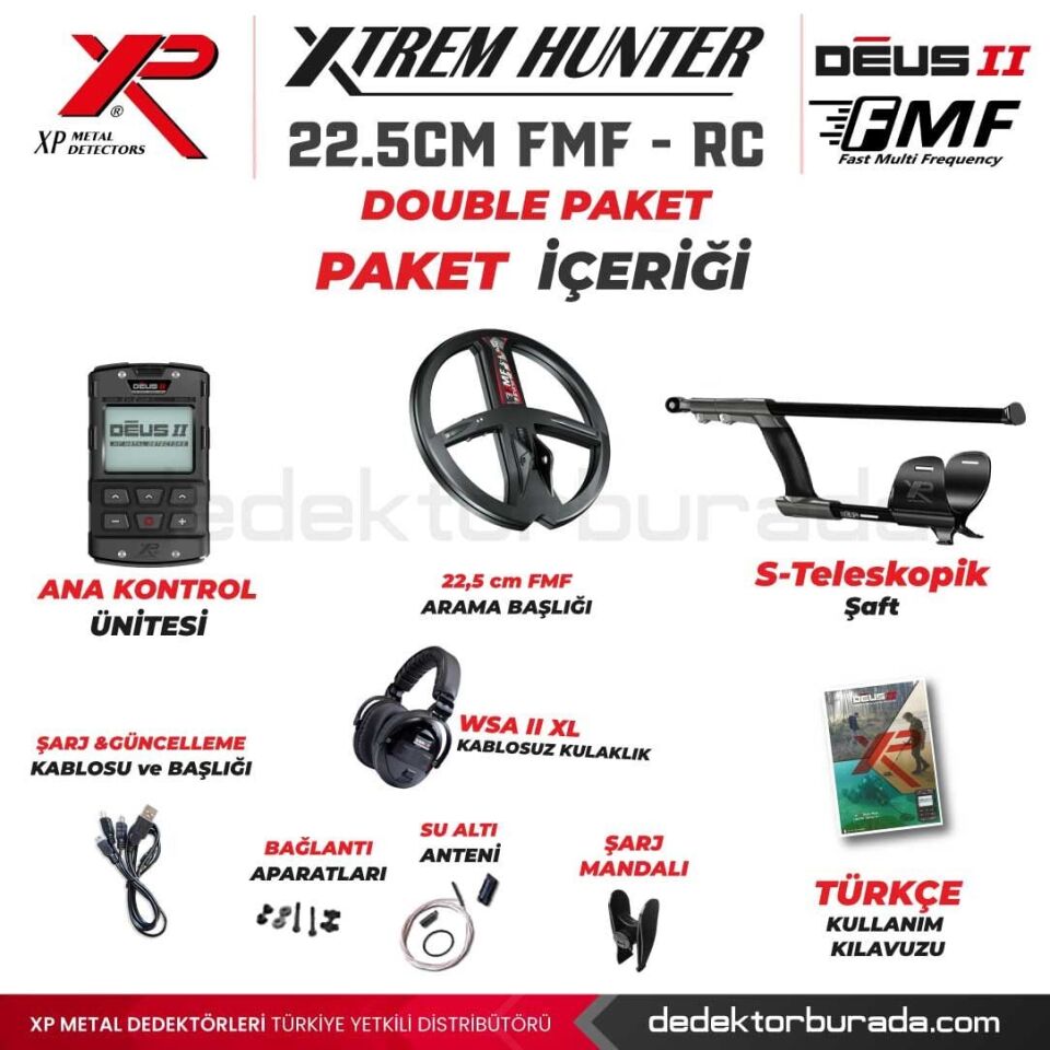 Xtrem Hunter Dedektör - DOUBLE PAKET WSAII XL Kulaklıklı 22-FMF-RC-WSA2XL