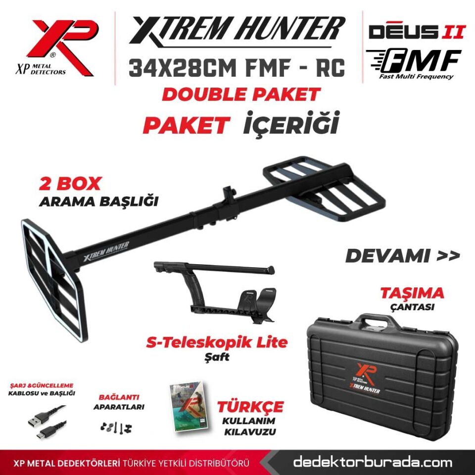 Xtrem Hunter Dedektör - DOUBLE PAKET WSAII XL Kulaklıklı 34X28FMF-RC-WSA2XL