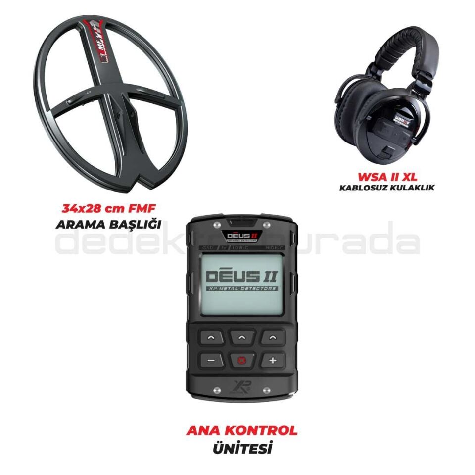 Xtrem Hunter Dedektör - DOUBLE PAKET WSAXL ST Kulaklıklı DEUS 2 Dedektör 34x28cm FMF Başlıklı Paket