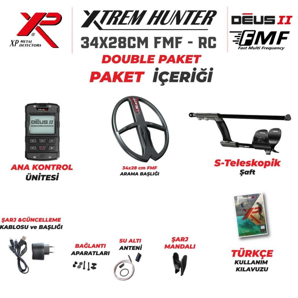 Xtrem Hunter Dedektör Derin Dedektör - DOUBLE PAKET ( KULAKLIKSIZ ) 34X28FMF-RC-DOUBLE