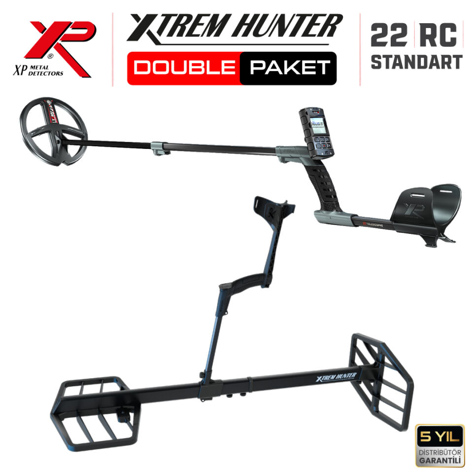 Xtrem Hunter Dedektör Derin Dedektör - DOUBLE PAKET ( KULAKLIKSIZ ) DEUS 2 Dedektör 22cm FMF Başlıklı Paket