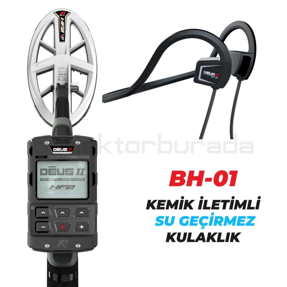 DEUS 2 Gold Altın Dedektörü  - 24x13cm HF2 Başlıklı , Ana Kontrol Üniteli Dedektör BH-01  Su Altı Kemik İletim Kulaklıklı Paket