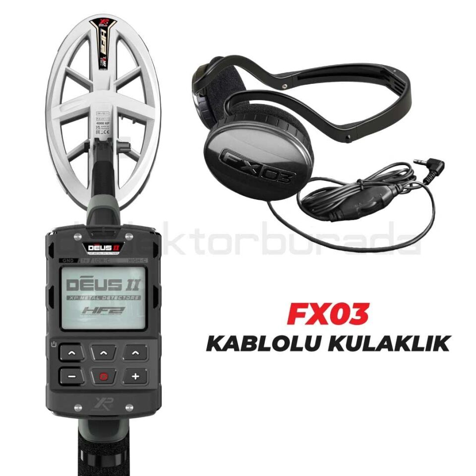 DEUS 2 Gold Altın Dedektörü  - 24x13cm HF2 Başlıklı , Ana Kontrol Üniteli Dedektör FX03 Kablolu Kulaklıklı Paket