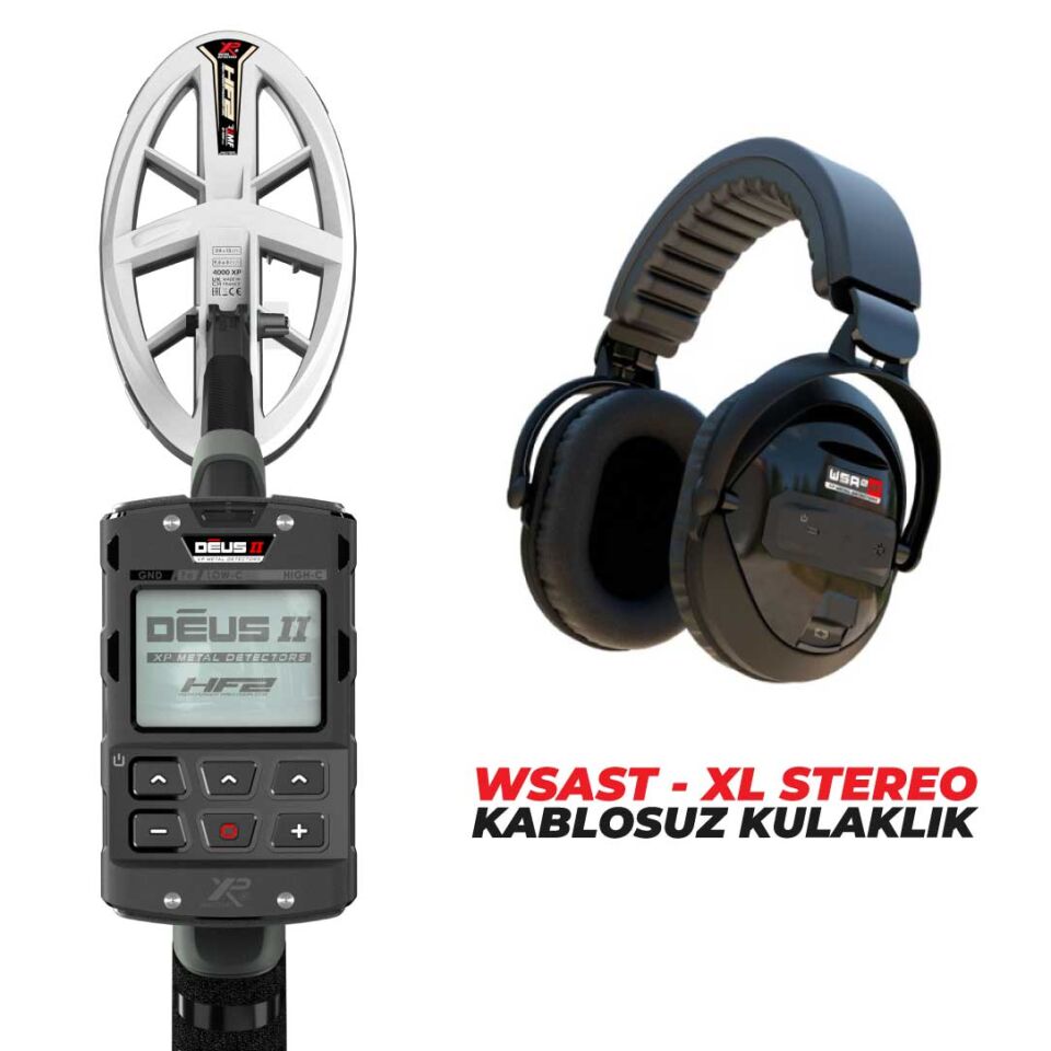 DEUS 2 Gold Altın Dedektörü  - 24x13cm HF2 Başlıklı , Ana Kontrol Üniteli Dedektör WSAXL STEREO Kablosuz Kulaklıklı Paket