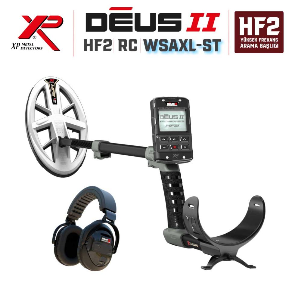 DEUS 2 Gold Altın Dedektörü  - 24x13cm HF2 Başlıklı , Ana Kontrol Üniteli Dedektör WSAXL STEREO Kablosuz Kulaklıklı Paket