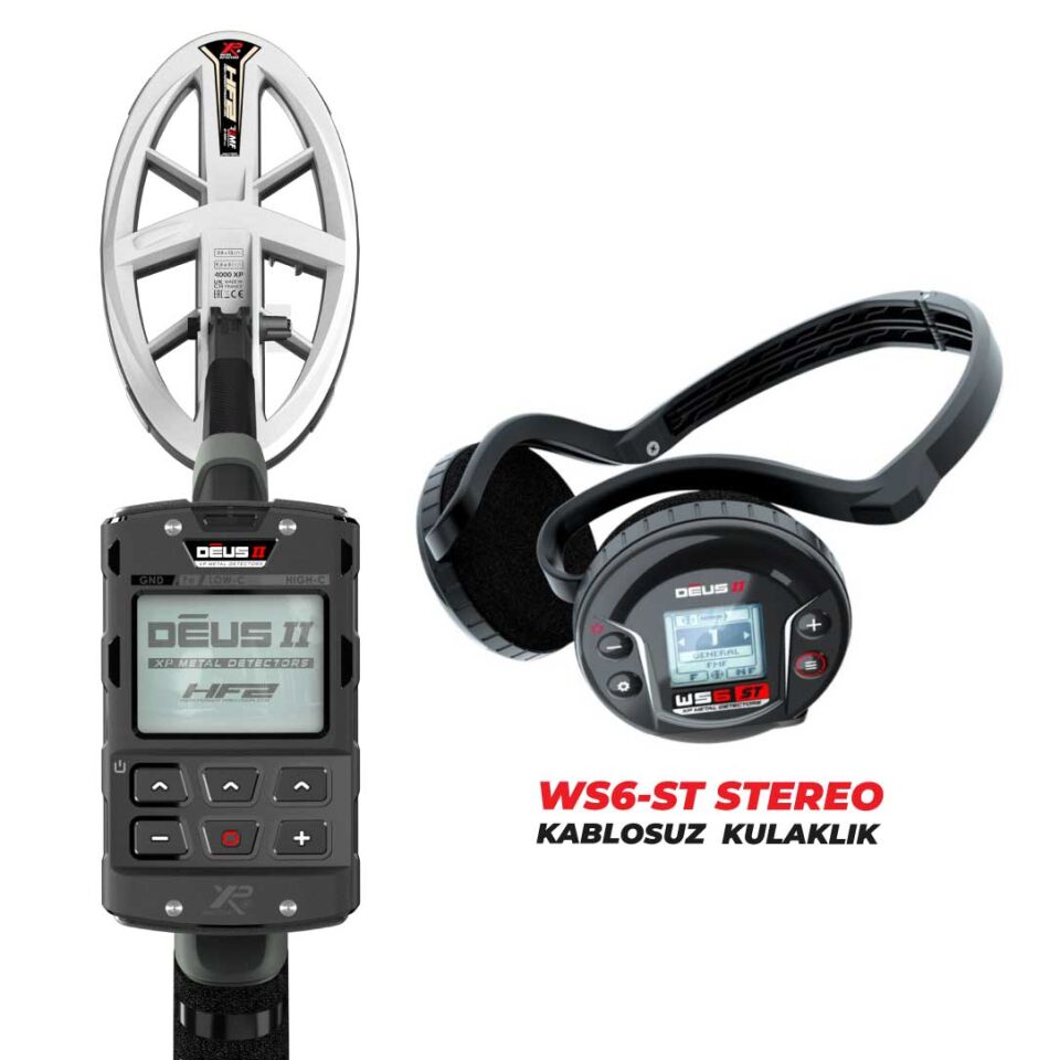 DEUS 2 Gold Altın Dedektörü  - 24x13cm HF2 Başlıklı , Ana Kontrol Üniteli Dedektör WS6 STEREO Kablosuz Kulaklıklıklı Full Paket