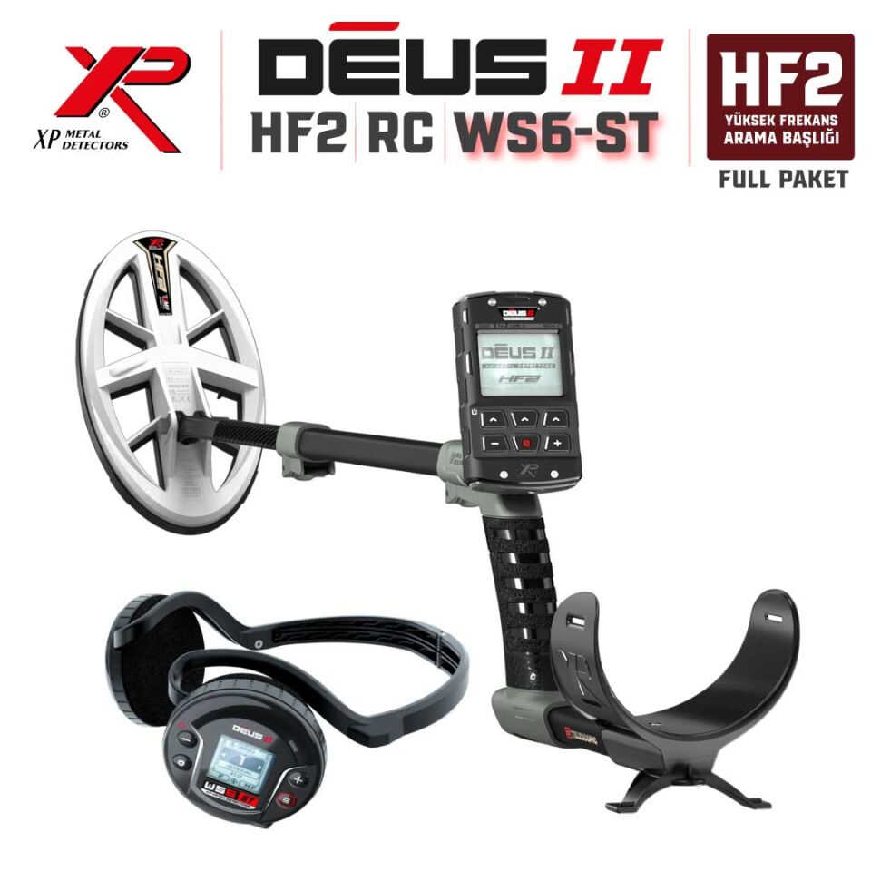 DEUS 2 Gold Altın Dedektörü  - 24x13cm HF2 Başlıklı , Ana Kontrol Üniteli Dedektör WS6 STEREO Kablosuz Kulaklıklıklı Full Paket