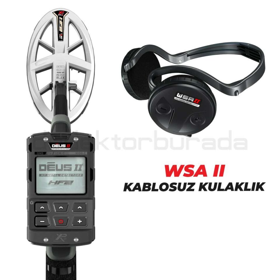 DEUS 2 Gold Altın Dedektörü  - 24x13cm HF2 Başlıklı , Ana Kontrol Üniteli Dedektör WSA 2 Kablosuz Kulaklıklı Paket